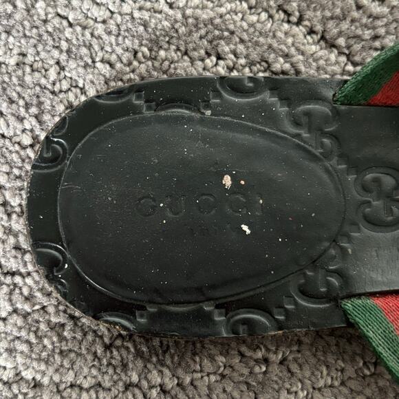 Gucci Interlocking GG Web Stripe Thong Sandals Black Flat Flip Flop Size EU 36.5 - Picture 7 of 10